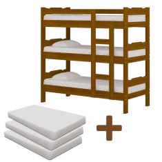 Treliche Madeira Maciça Com Colchões Imbuia Esmeralda Nemargi