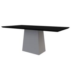 Mesa De Jantar Para 8 Lugares 1,80m Tampo De Madeira Com Vidro Jasmin 