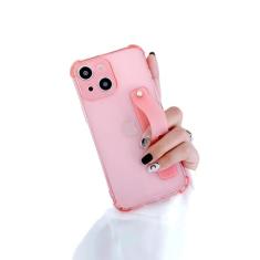 siduater Capa com alça para iPhone 15 de 6,5 polegadas com suporte de pulseira, capa resistente à prova de choque de TPU (poliuretano termoplástico) macio e transparente, alça de mão ajustável para