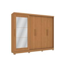 Guarda Roupa 5 Portas (1 c/ Espelho) e 4 Gavetas c/ Pés CB01N564 Canela - Kappesberg