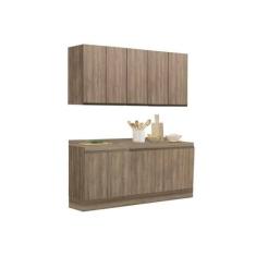 Kit Cozinha Completa 6 Peças Maxxi (2 Armários + 2 Balcões + 2 Complem