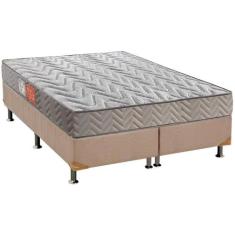 Cama Box Queen: Colchão Espuma Paropas D45 Pasquale + Base CRC Suede C