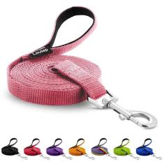 Loutep Coleira de treinamento para cães de 4,6 m, 6 m, 9,1 m, 15,2 m, 30,5 m – Coleira extralonga para cães com alça acolchoada para raças pequenas, médias e grandes, obediência ao ar livre, guia de