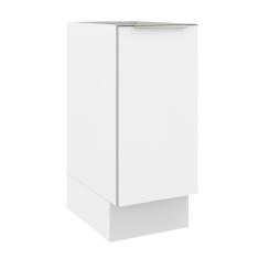 Balcão Madesa Lux 35 cm 1 Porta (Sem Tampo) - Branco/Branco Veludo