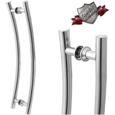 Puxador De Porta Tubular Curvo Lateral 60cm