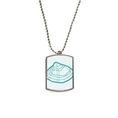 DIYthinker Colar para animais de estimação com pingente de corrente de aço inoxidável e ilustração verde Marine Life Scallop