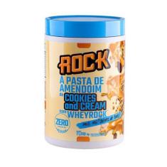 Pasta De Amendoim Whey Rock (1Kg) - Sabor Cookies And Cream C/ Whey Ro
