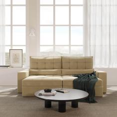 Sofá Retrátil e Reclinável 4 Lugares 250cm Embaúba Extra Cabecasa Madeiramadeira Palha Diamante