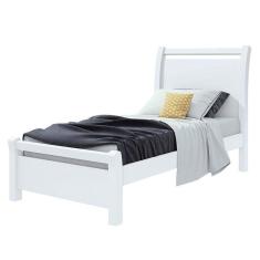 Cama Solteiro Reali 90 Branco Brilho - Lopas