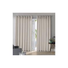 Cortina Bella Janela 300x170 cm Voil Veludo Areia