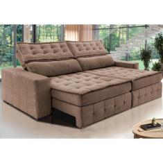 Sofá Retrátil e Reclinável 2,35m Cama inBox Big Puffer com SoftGelD40 