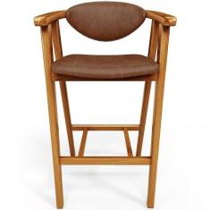 Banqueta Alta Para Cozinha Bancada Bar Sala De Jantar Fixa Cecília L02 Couríssimo Marrom