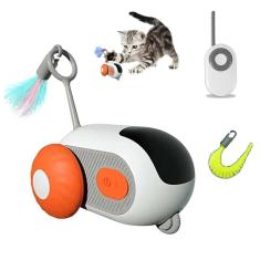 Brinquedo de Gato Pet Carrinho Controle USB Bateria Recarregavel Interativo Felino Animal de Estimaçao Diversao Lazer Entretenimento