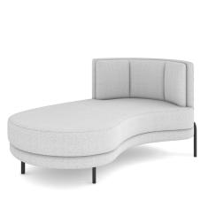 Sofá Chaise Longue Living Lucca Esquerdo D02 Bouclê Branco B-53