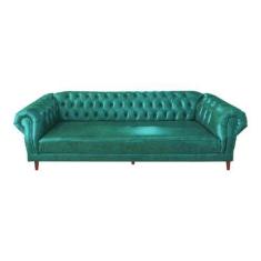 Sofá Chesterfield Capitonê Duque 3 Lugares Suede Thifany - Novo Encant