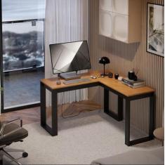 Escrivaninha De Canto Mesa Para Trabalho Notebook PC Com Estilo Indust