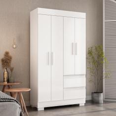 Guarda Roupa De Solteiro Argentina 4 Portas Linhamobília Branco