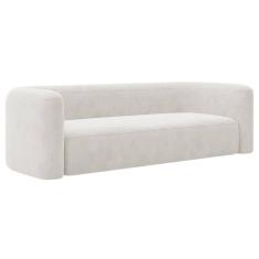 Sofá 3 Lugares 200cm Orgânico Luxo Recepção Melina Bouclé Cor Branco