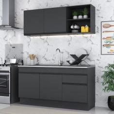 Armário De Cozinha Compacta Com Rodapé Mp2114.895 Preto
