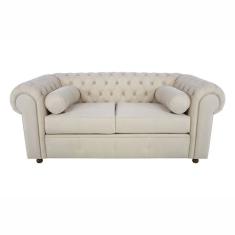 Sofá Chesterfield 02 Lugares 1.80 Cm Cor Bege 1050-01 Jr