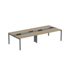 Mesa De Plataforma Dupla Para 4 Pessoas Corporativa 160x140/4p Pdc16/14/4p Noce Naturalle/grafito
