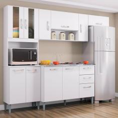 Cozinha Com Balcão De Pia Lavínia Branco - Poquema