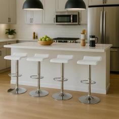 Kit 4 Banquetas Belo Horizonte Branca - Cadeiras INC