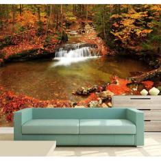Papel Parede Painel Fotográfico Cachoeira 3D 3,75M² Na 016