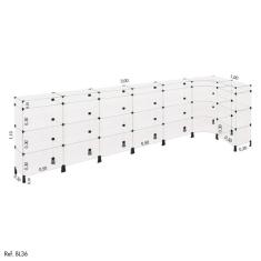 Balcão de Atendimento L Modulado em Vidro 3,00 x 1,10 x 1,00