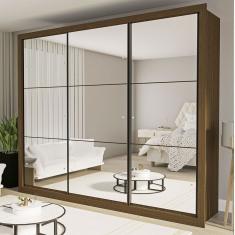 Guarda Roupa Casal Ravena com 9 Espelho 3 Portas Minastex