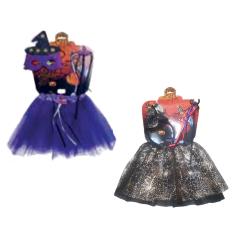 Fantasia de Bruxinha Feiticeira Infantil C/ 3 Peças