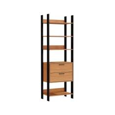 Módulo Guarda Roupa Closet Gaveteiro Freijó com Preto Fosco Industrial