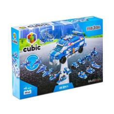 Blocos de Montar Cubic 25 em 1 Polícia 569 Peças Multikids - BR1619, A