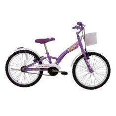 Bicicleta Infantil Aro 20 Feminina Fashion Lilas com Paralama e Cesta-Feminino