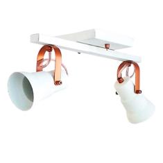 Spot Trilho/2 Emalustres Branco/Cobre