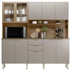 Cozinha Compacta 10 Portas 2 Gavetas 98221 Amendola Nude Prime Tx Demobile