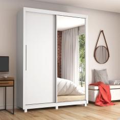 Guarda-roupa Solteiro 2 Portas 1 Porta Espelhada com Pés Royale Branco