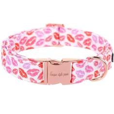 Unique Style Paws Coleira de cachorro para dia dos namorados coleira de amor coração para cachorro algodão fivela de metal coleiras de cachorro novas