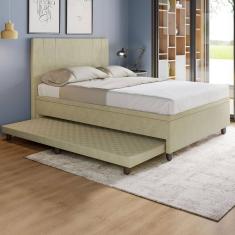 Base Box Casal com Cama Auxiliar c/colchão conjugado Veludo SkyBox