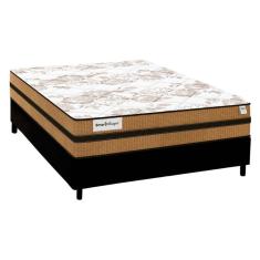 Cama Box Casal: Colchão Molas MasterPocket Ensacadas Plumatex   Smart Milano + Base CRC Courano Black(138x188)