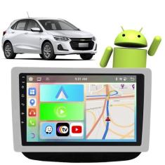 Kit multimidia android 9" onix 20/24 car play - E-Carplay, Preto c/ Fr