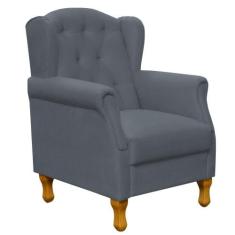 Poltrona Decorativa Para Sala de Estar Yara P02 Suede Cinza - Lyam Dec