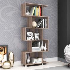 Estante para Livros com Nichos Esm209 Retrô - Movelbento, Rústico