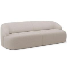 Sofá 3 Lugares Curvo Orgânico Para Sala Living 220cm Barolo L06 Bouclê