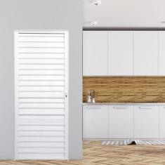 Porta de Alumínio Palheta 210x76cm Fortline Atlântica Branco