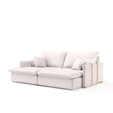 Sofá-Cama Casal 3 Lugares Solomons Linho Cru