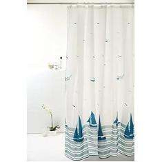 Cortina Box Poliéster Náutica Colorful Bella Casa 198cmx180cm BARCO AZUL