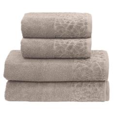 Kit Jogo de Toalhas Dohler 4 Peças Banho e Rosto Confort 500 g/m² 100%