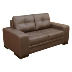 Sofá 2 Lugares Sala de Estar Milano 170cm Couro Marrom G58 - Gran Belo