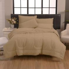 Jogo de Cama 6 Peças Edredom Casal Queen Com Jogo de Lençol 100% Algod